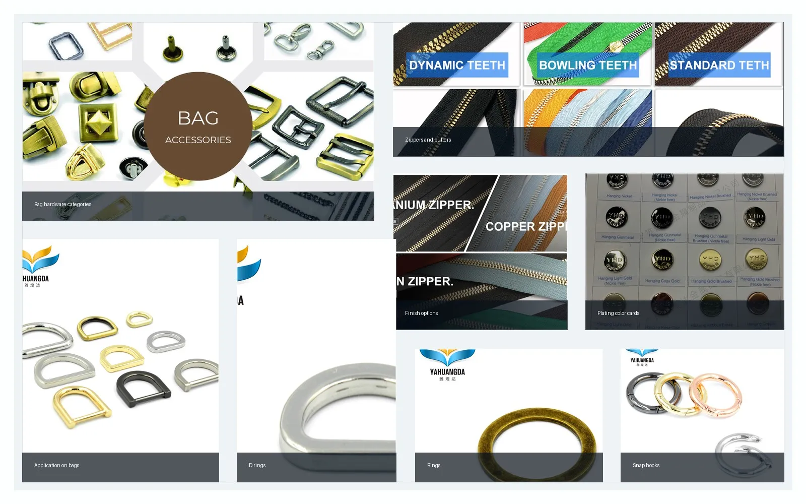 YHD metal bag hardware product range
