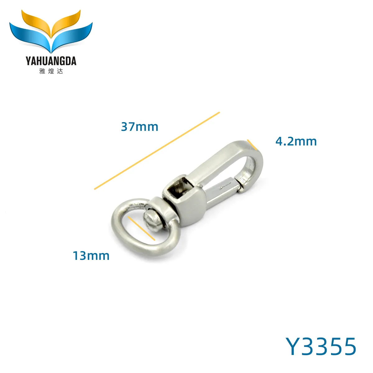 Y3355 Metal Snap Hook for Bag Straps Y3355 YY3355-尺寸图